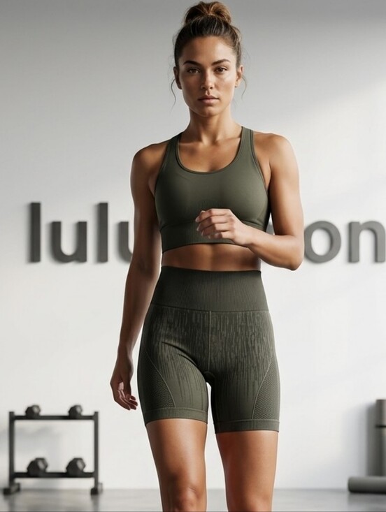 lululemon athletica Pants - lululemon athletica Olive High-Rise Seamless Bike Shorts